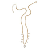 14K Gold Plated Heart Pendant Necklace with Zirconia Stones